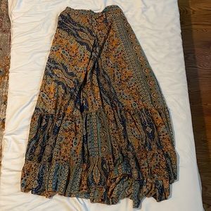 Small Blue and Orange Paani Maxi Skirt